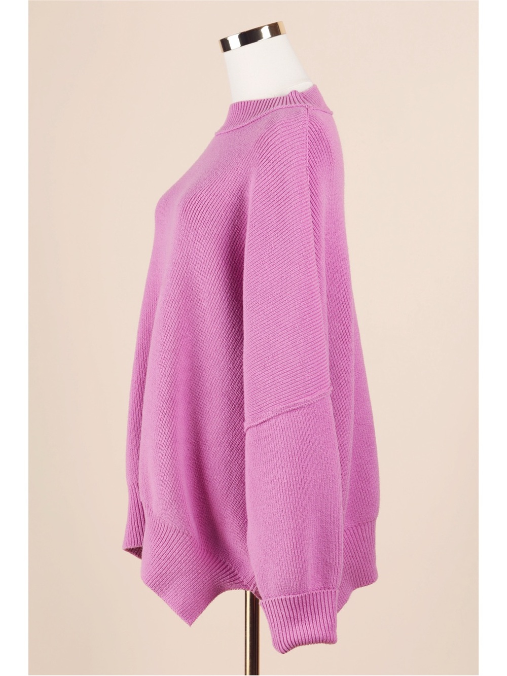 Sz M VICI Orchid Elouise Heavyweight Knit Oversized Pullover Crewneck Sweater - Picture 2 of 5